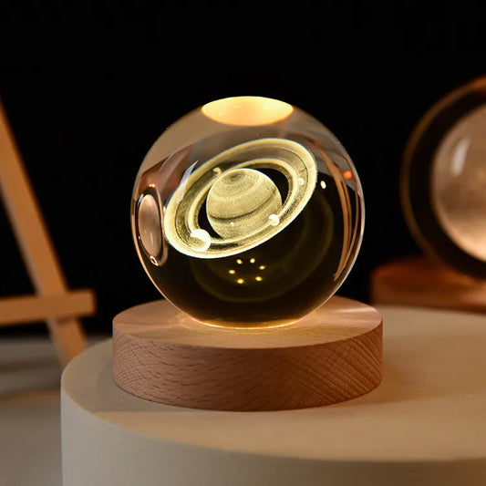 3D Engraved Solar System Globe: Premium Night Light & Décor